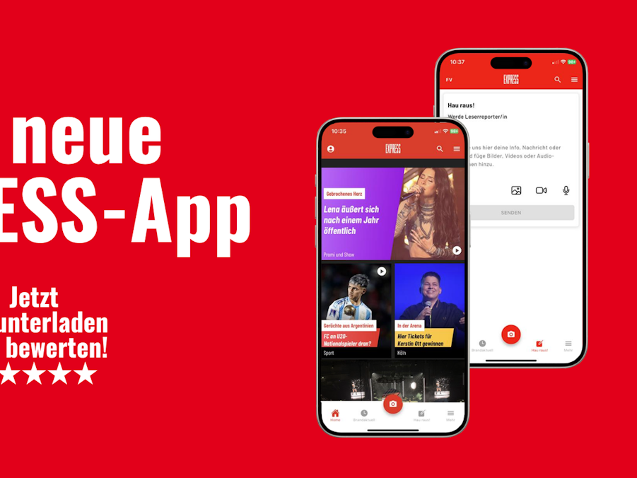 Zwei Smartphones bewerben die neue EXPRESS-App