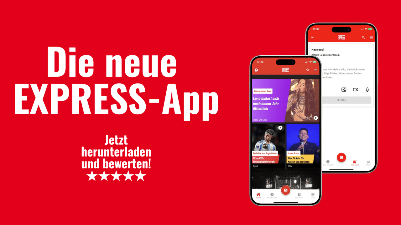 Zwei Smartphones bewerben die neue EXPRESS-App