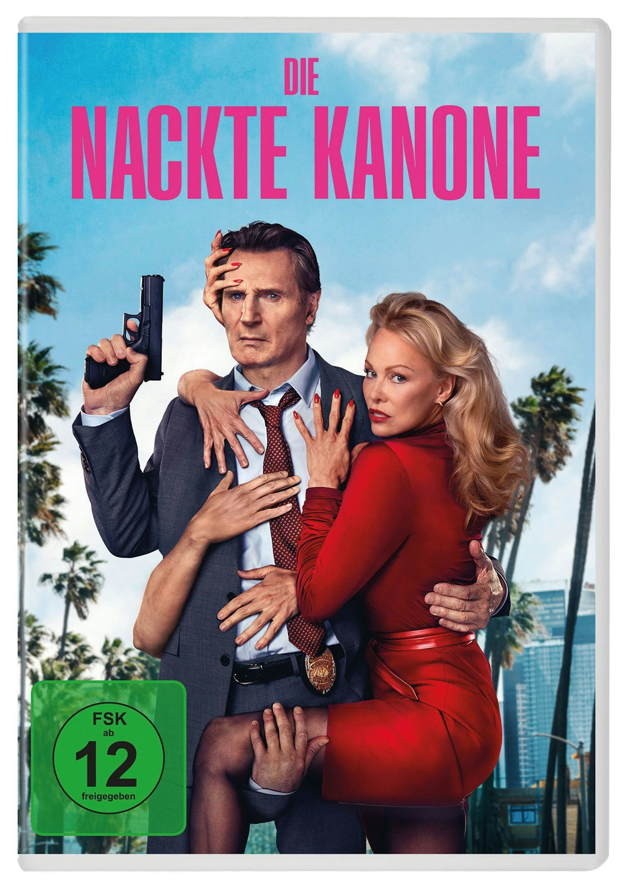 Nicht nur Liam Neeson: Auch Co-Star Pamela Anderson möchte mit „Die nackte Kanone“ ihr komödiantisches Talent unter Beweis stellen. (Bild: Paramount)