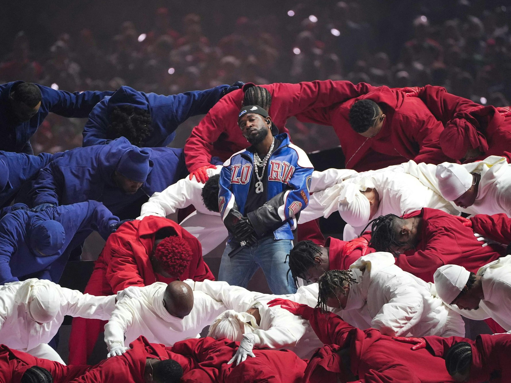 Rapper Kendrick Lamar während der Halftime-Show beim Super Bowl 2025.