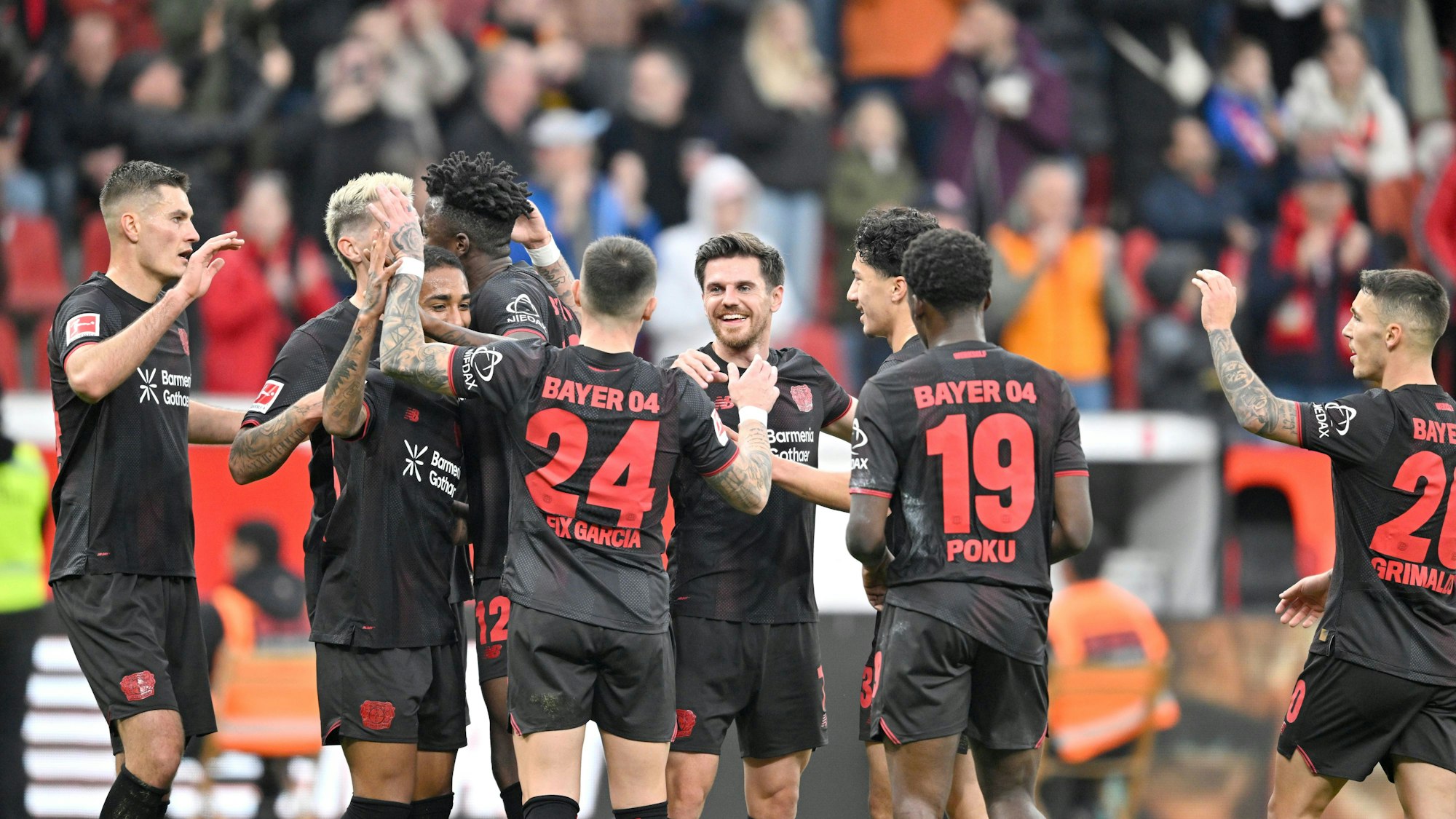 Jubel bei Bayer Leverkusen.