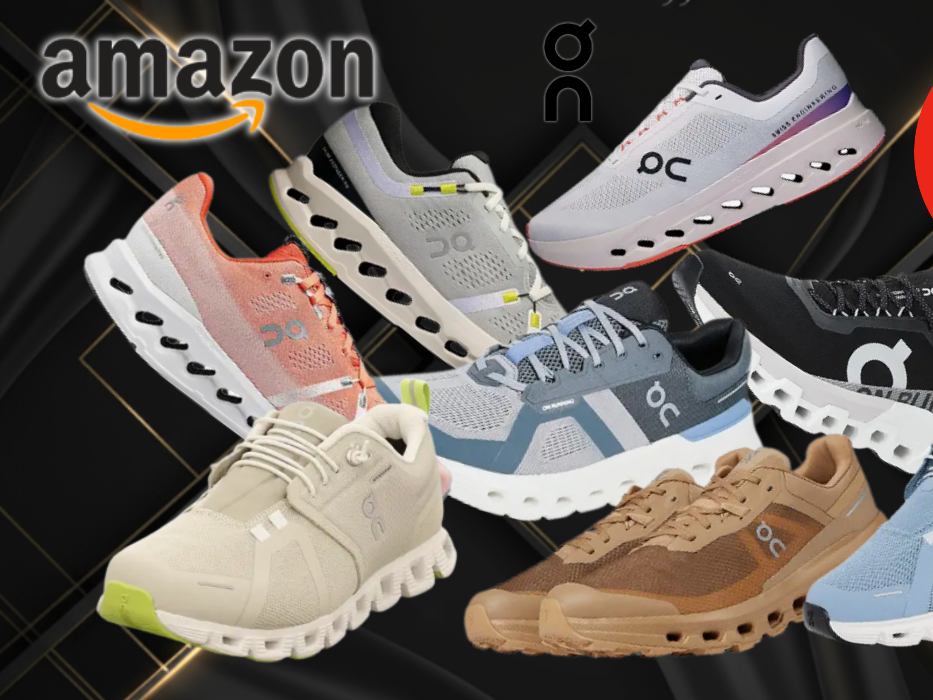 Auf dem Bild sind unterschiedliche Modelle und Varianten der Sneaker Marke On Running zu sehen