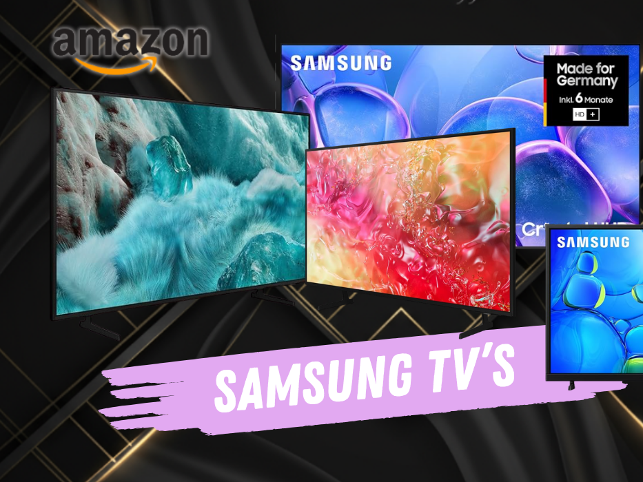 Auf dem Bild sind 4 unterschiedliche Samsung TVs abgebildet.