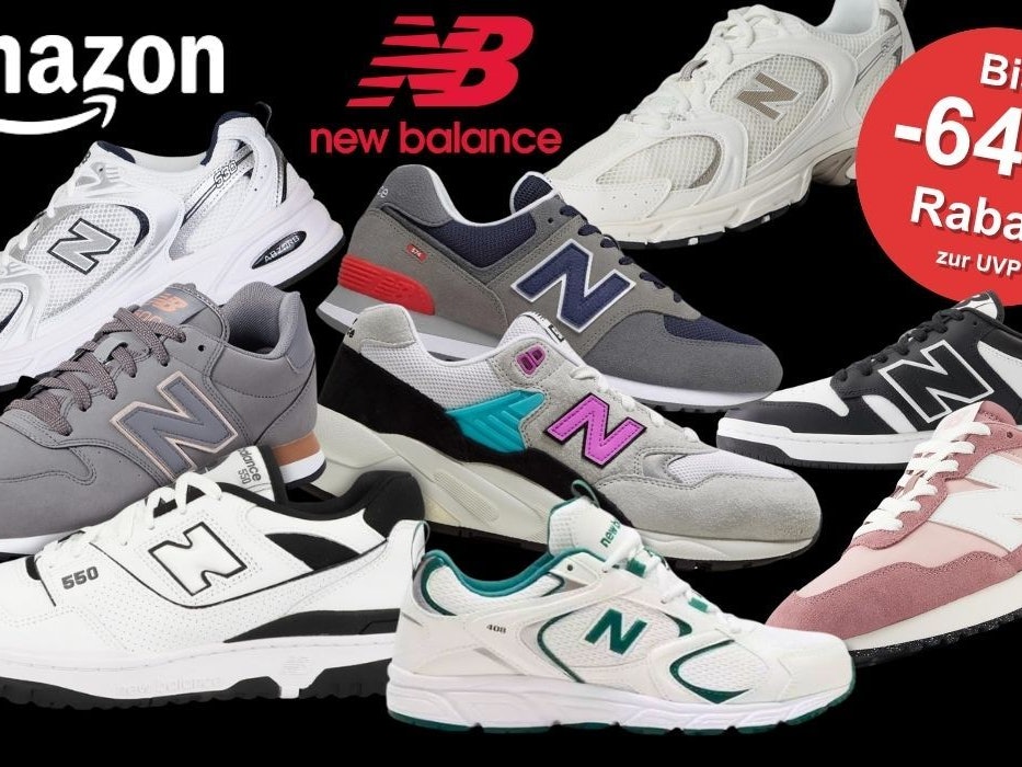 New Balance Sneaker vor einem schwarzen Hintergrund.