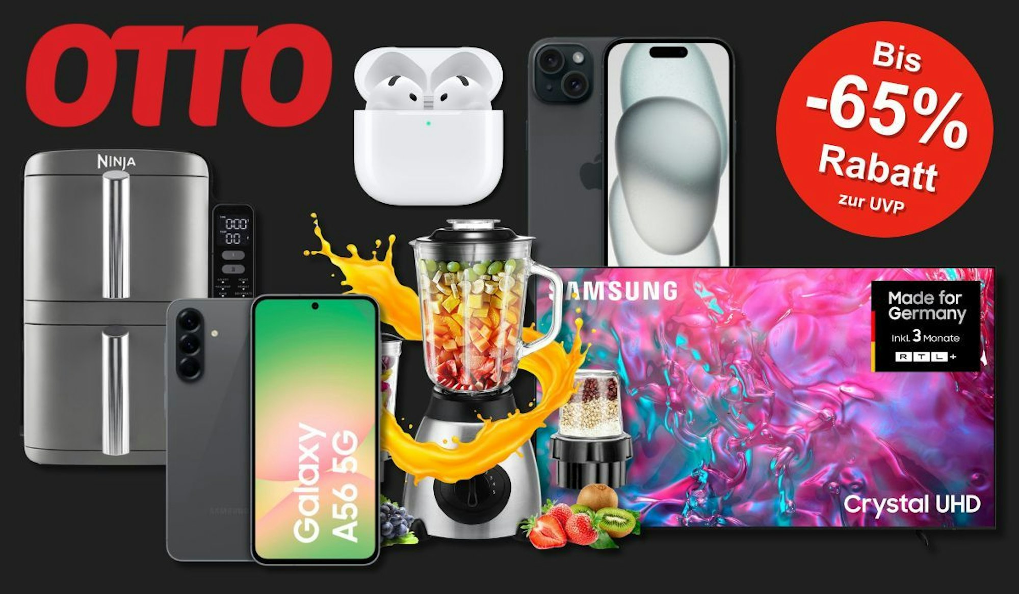 OTTO Topseller wie Ninja Airfryer, Apple iPhone 15, Samsung LED TV und mehr im OTTO Sale