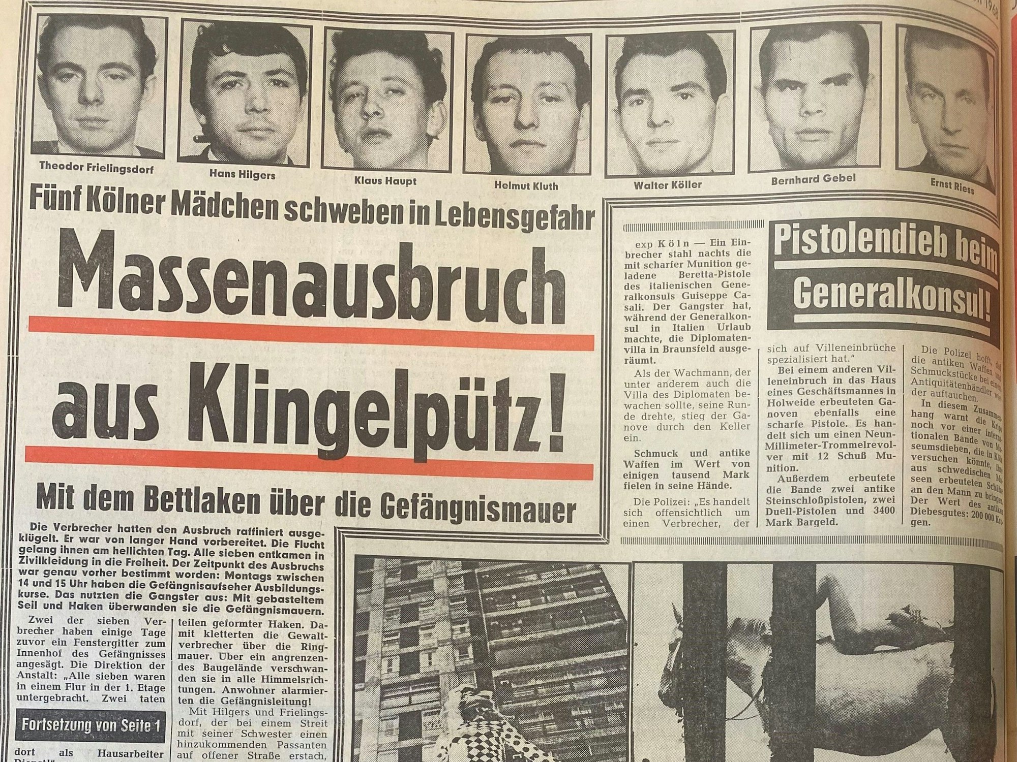 Alte Zeitungsseite des EXPRESS aus dem Jahr 1968