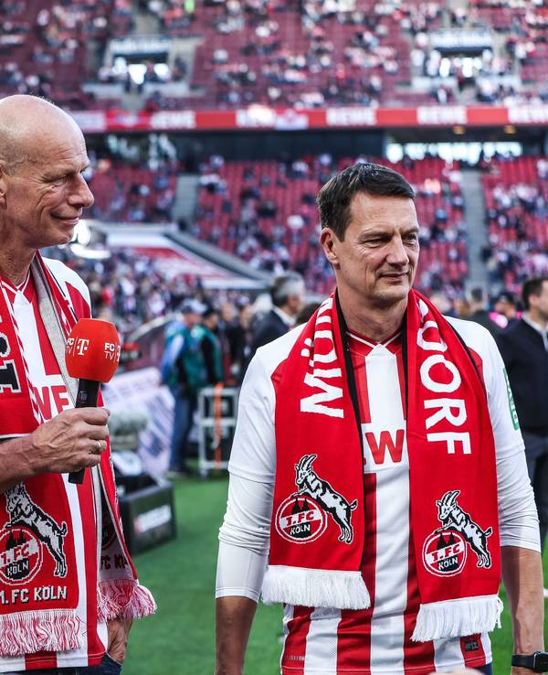 Das neue Präsidium des 1. FC Köln: v.l.: Vize Jörg Alvermann, Präsident Jörn Stobbe und Vize Ulf Sobek.