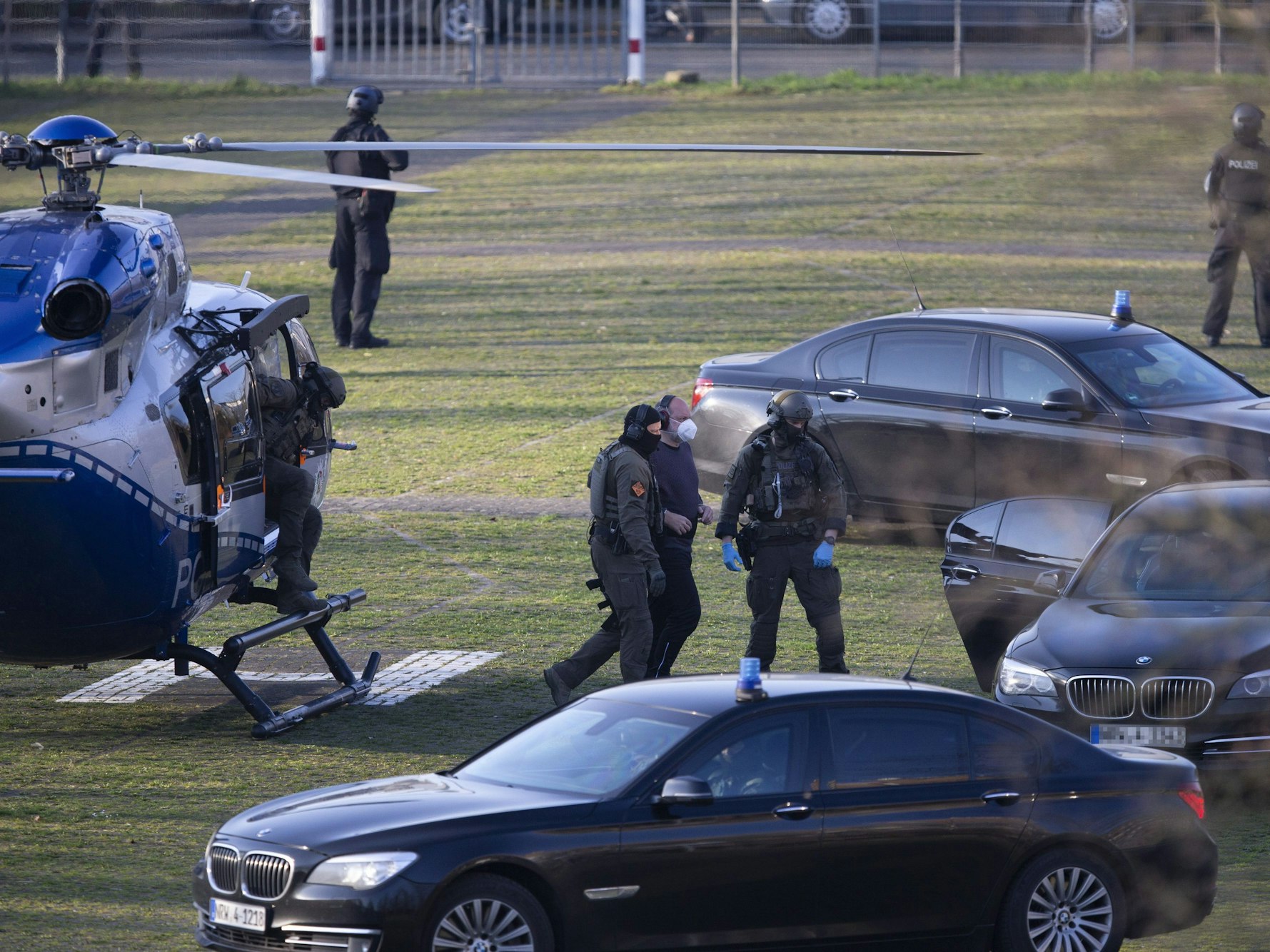 Thomas Drach wurde zum Prozess am Landgericht Köln per Helikopter gebracht.