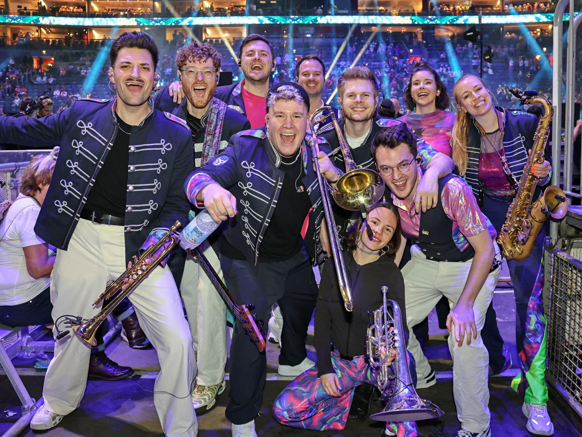 Die Band Druckluft vor dem Auftritt.