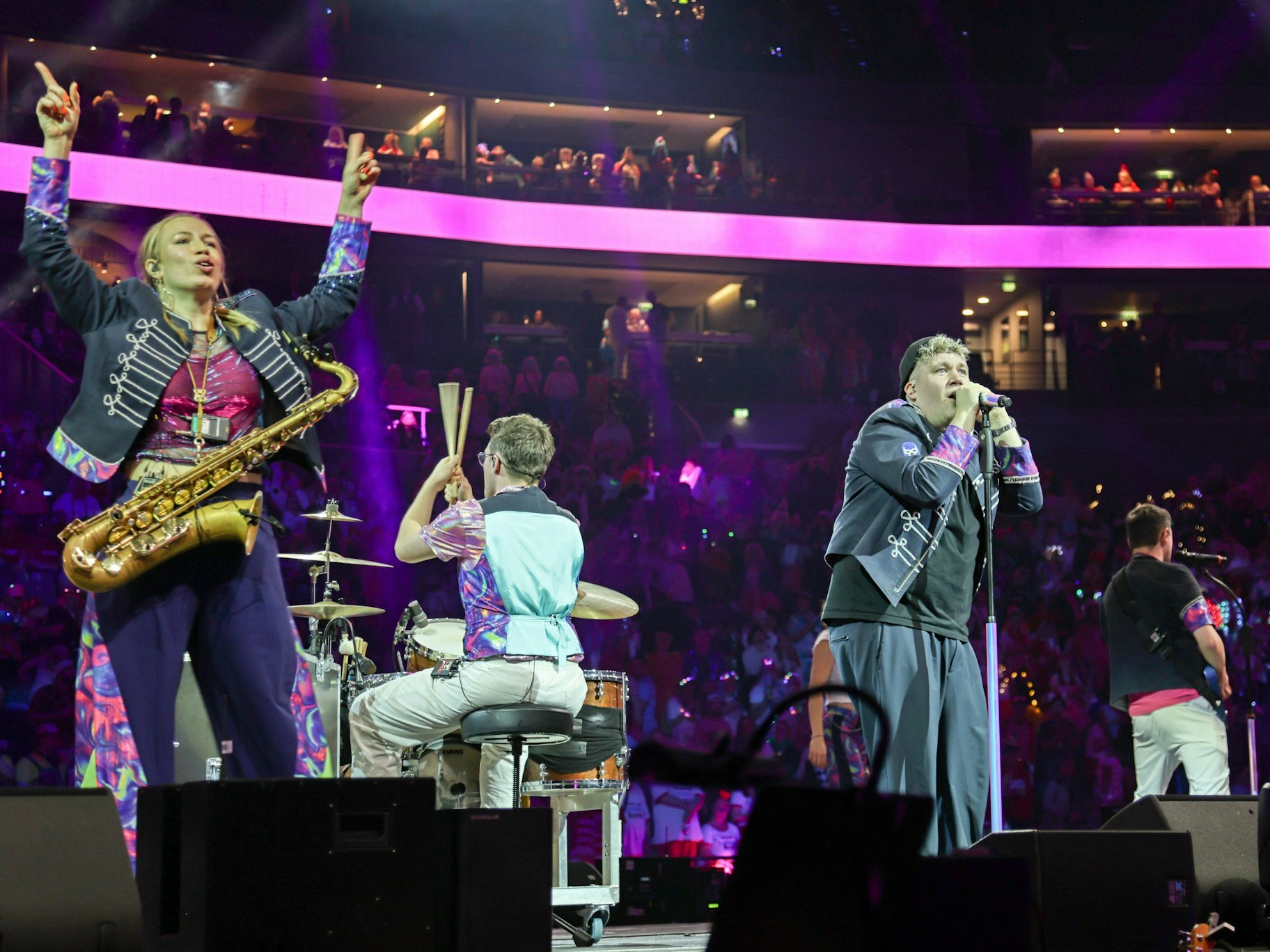 Druckluft beim Auftritt auf der Bühne.