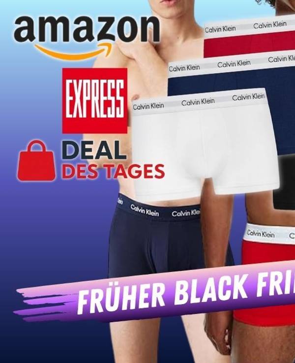 Calvin Klein Herren-Boxershorts in verschiedenen Farben von männlichen Models getragen.
