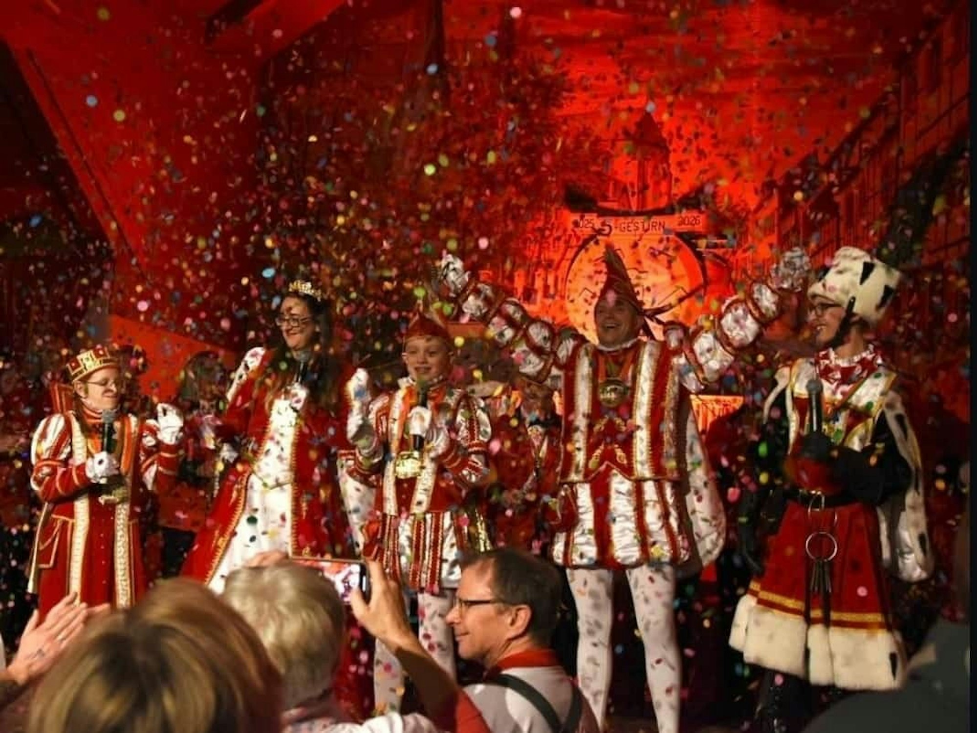 Das Fünfgestirn der KG Greesberger bei der Proklamation.