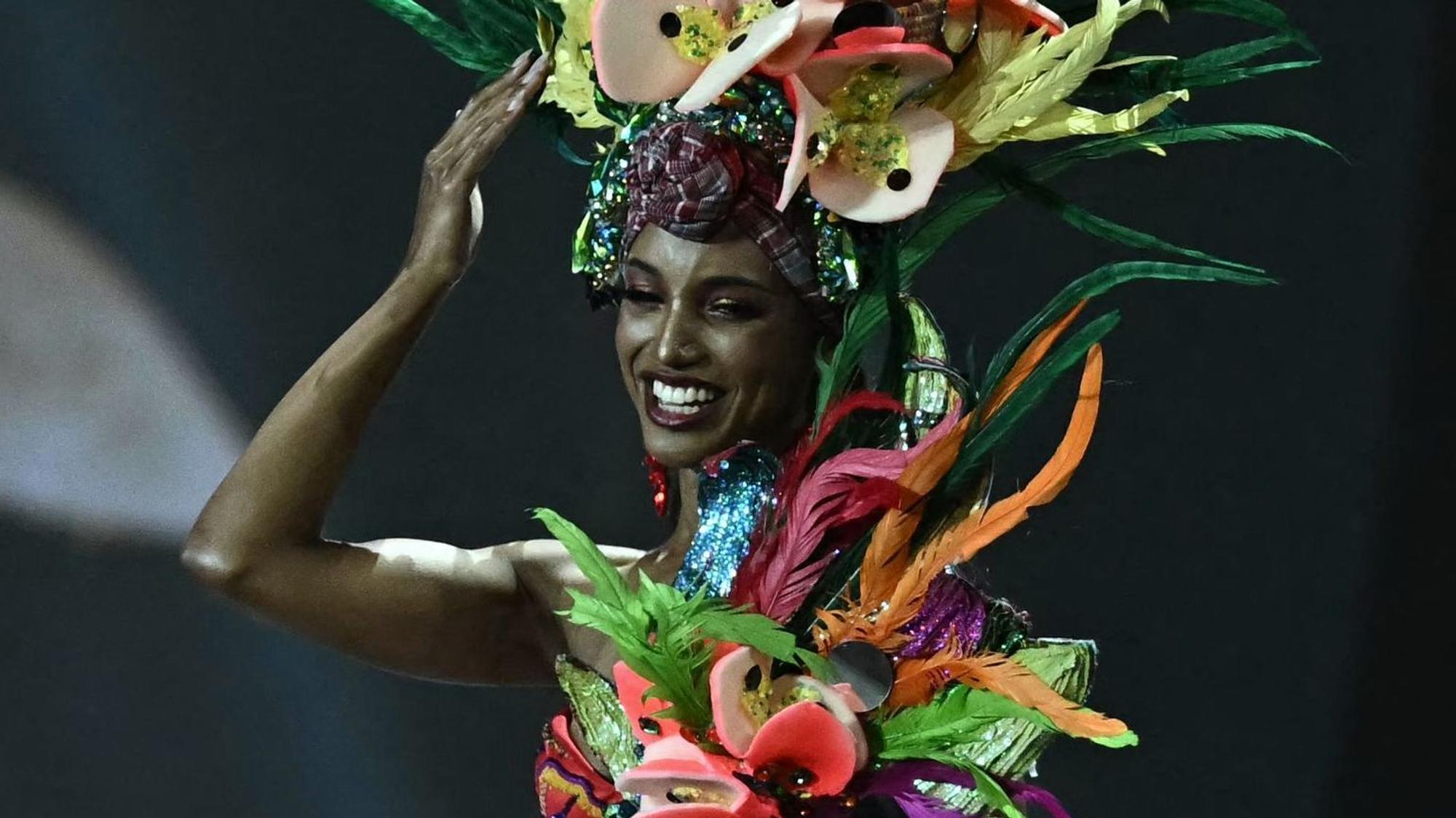 Miss Jamaika Gabrielle Henry auf der Bühne bei der Miss-Universe-Wahl 2025.