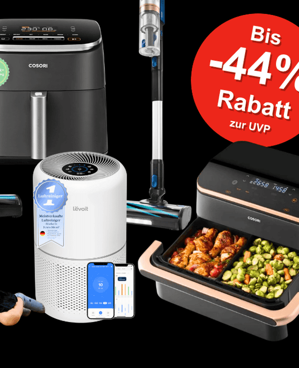 Cosori & Levoit Produkte, Airfryer, Luftreiniger, Staubsauger.