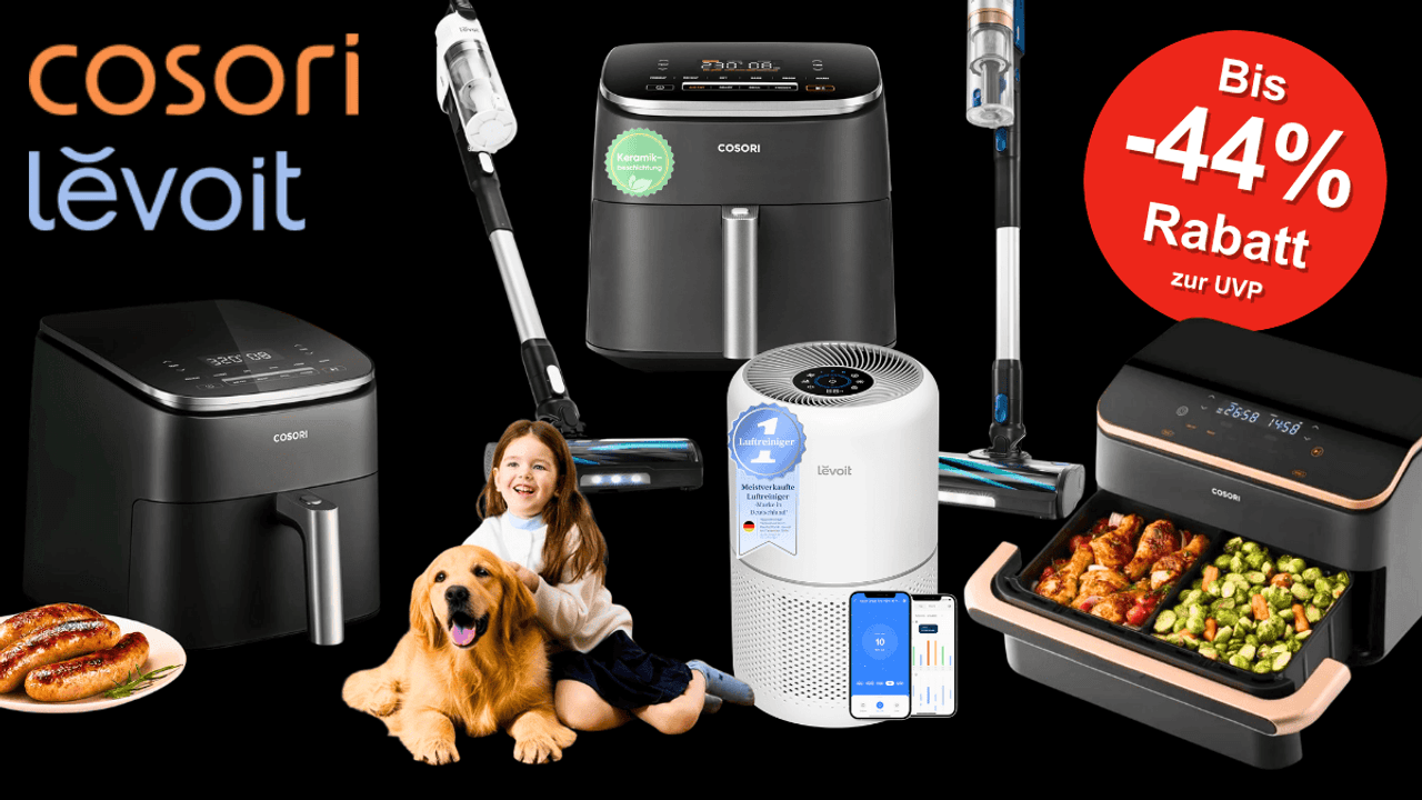 Cosori & Levoit Produkte, Airfryer, Luftreiniger, Staubsauger.