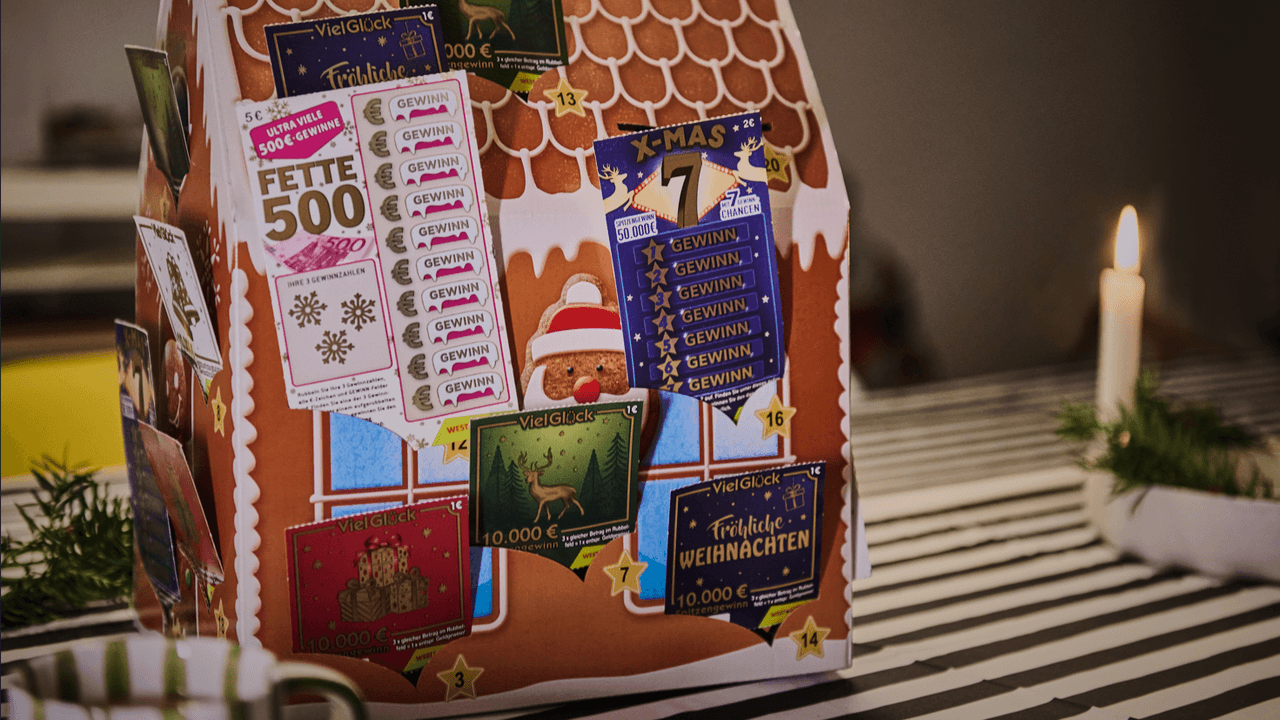 Ein Bild von einem WestLotto-Adventskalender im Lebkuchen-Design.