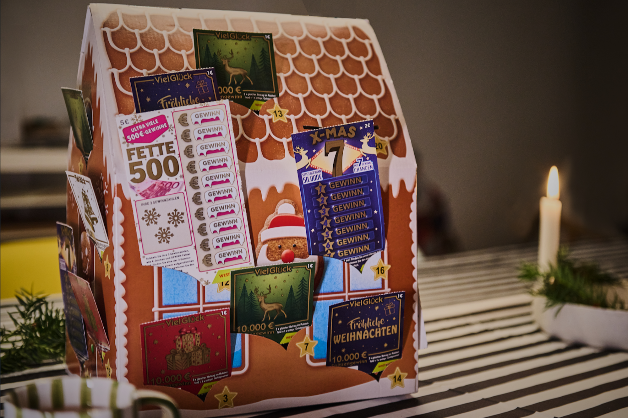Ein Bild von einem WestLotto-Adventskalender im Lebkuchen-Design.