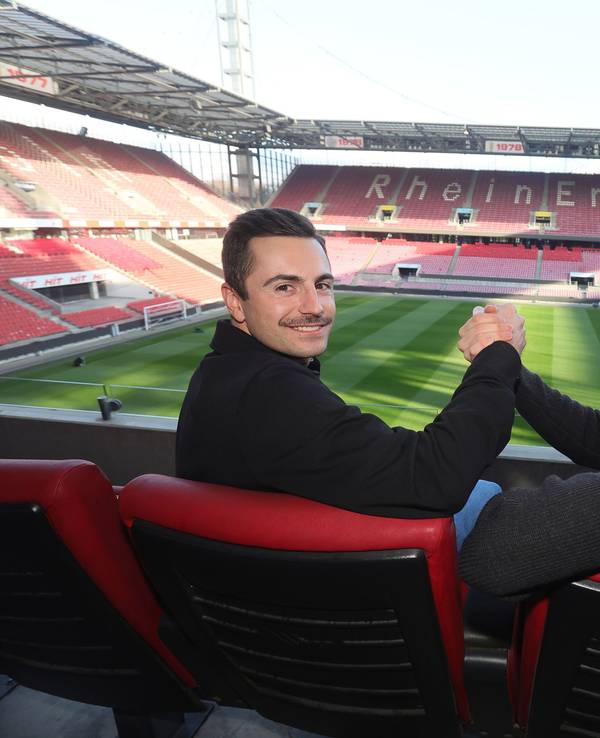 Doppelinterview mit Maximilian Kammerer (Kölner Haie) und Eric Martel (1. FC Köln) am 20. November 2025 im Rhein-Energie-Stadion.