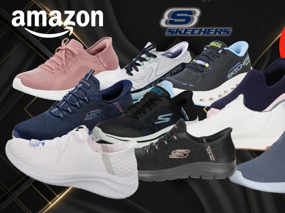 Auf dem Bild sind unterschiedliche Varianten des Skechers Modells Slip-Ins zu sehen