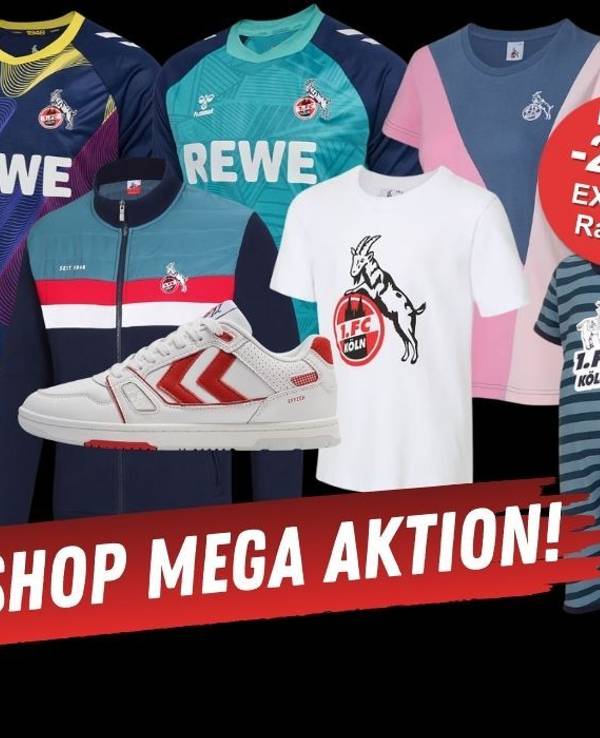 1. FC Köln Fan Artikel wie Trikots, Sneaker, Shirts und mehr.