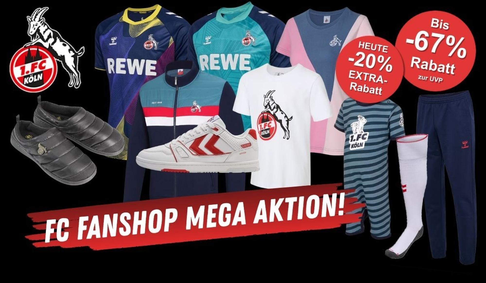 1. FC Köln Fan Artikel wie Trikots, Sneaker, Shirts und mehr.