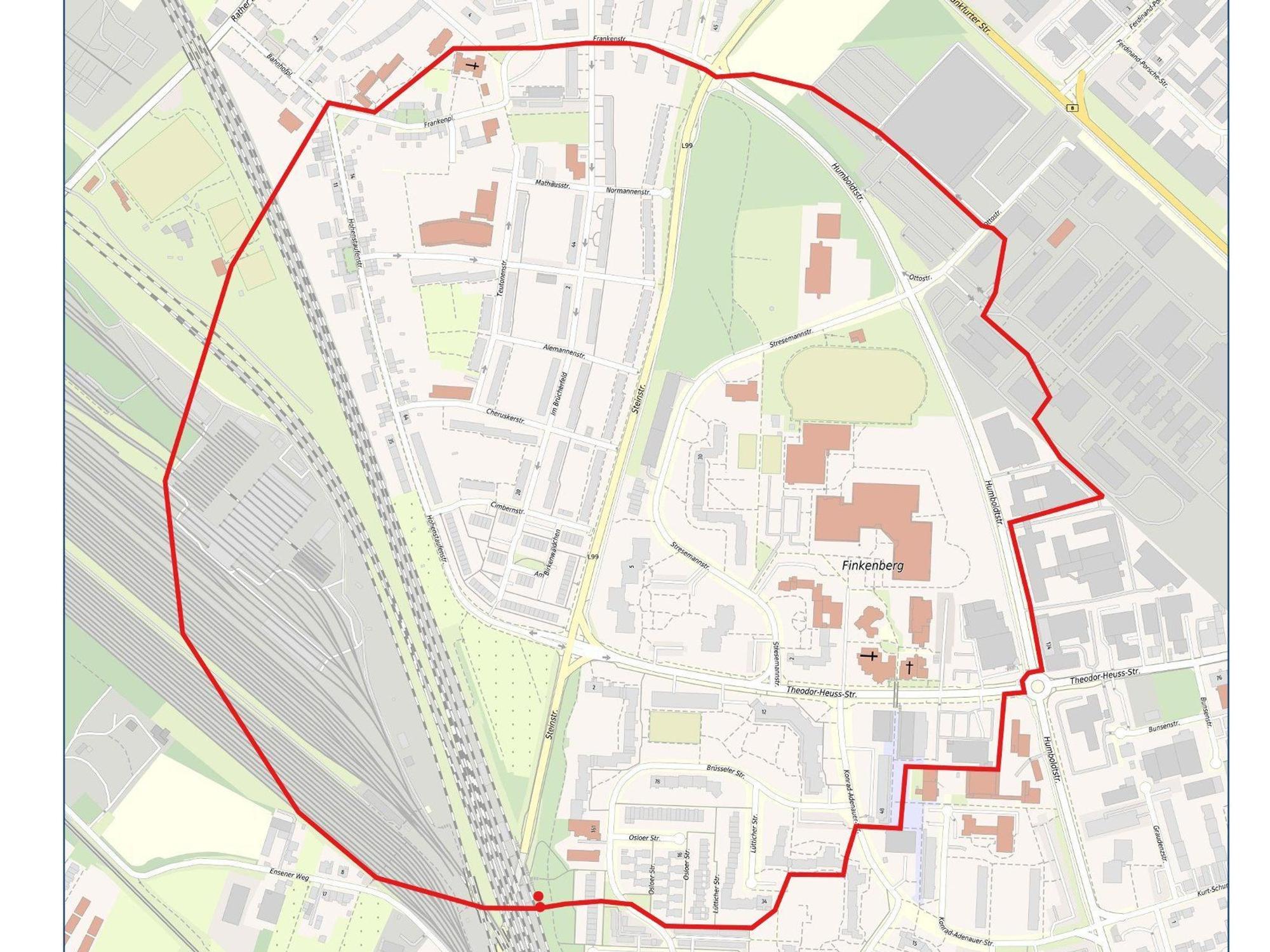 Die Grafik zeigt den Evakuierungsradius in Köln-Gremberghoven.