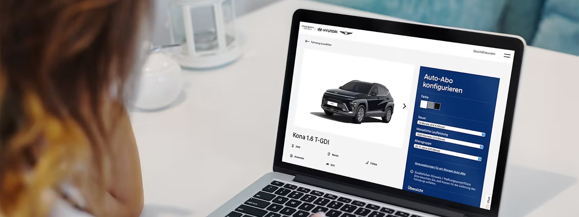 Hyundai MOCEAN bietet attraktive All-Inclusive-Deals – Bild auf einem Laptop Display.