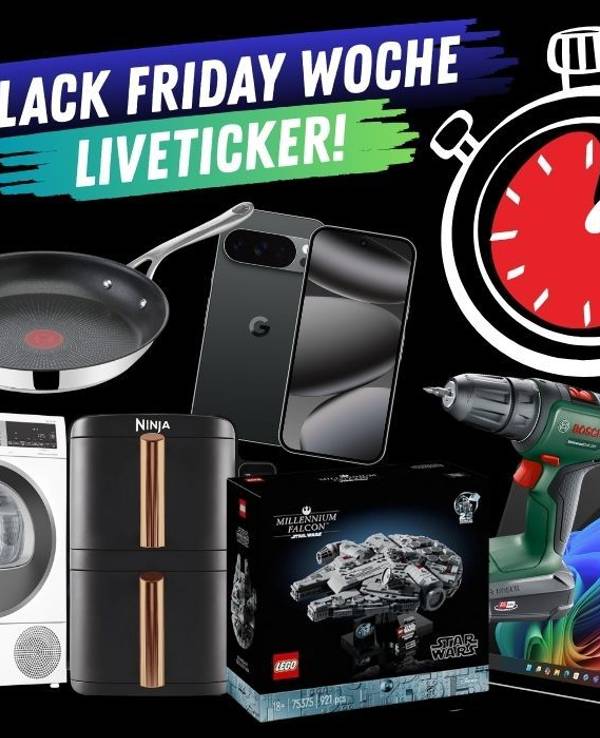 Verschiedene Produkte wie Waschmaschine Bosch, Lego Star Wars Modell, Skechers Sneaker, Dreame Saugroboter, Google Pixel Handy, Ninja Airfryer.