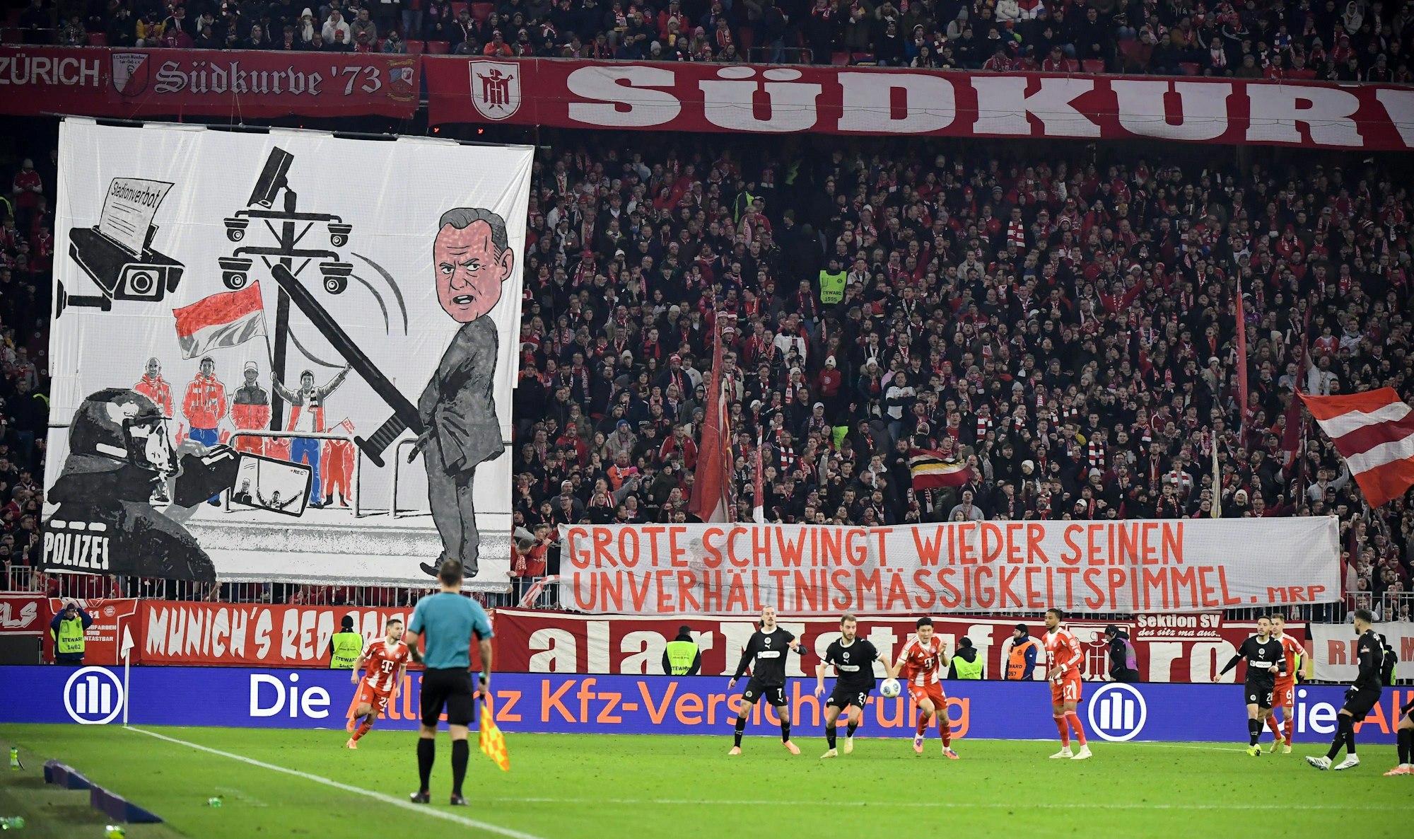 Karikatur der Bayern-Fans zu Andy Grote.