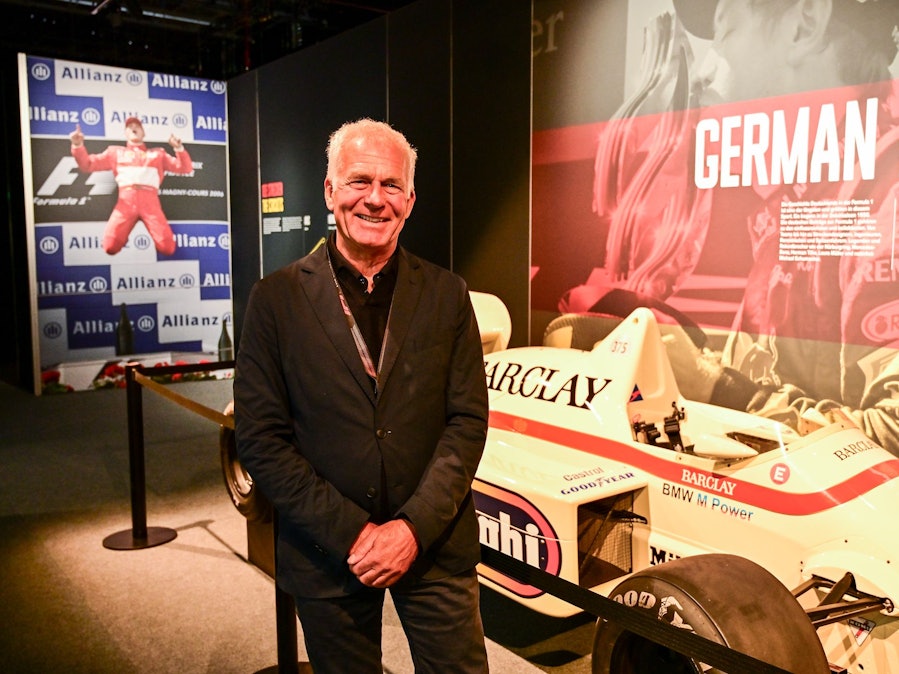 Der ehemalige Formel-1-Fahrer und Kommentator Christian Danner in der neuen Formel 1 Ausstellung im Obex, am Dienstag den 21. Oktober 2025 in Oberhausen.