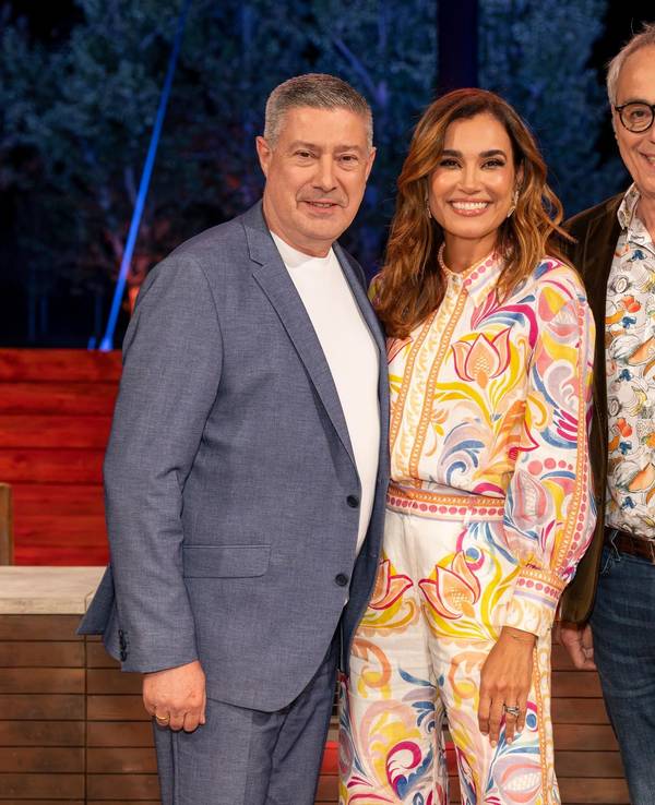 Joachim Llambi mit Jana Ina Zarrella und Christian Rach bei „Grill den Henssler“.