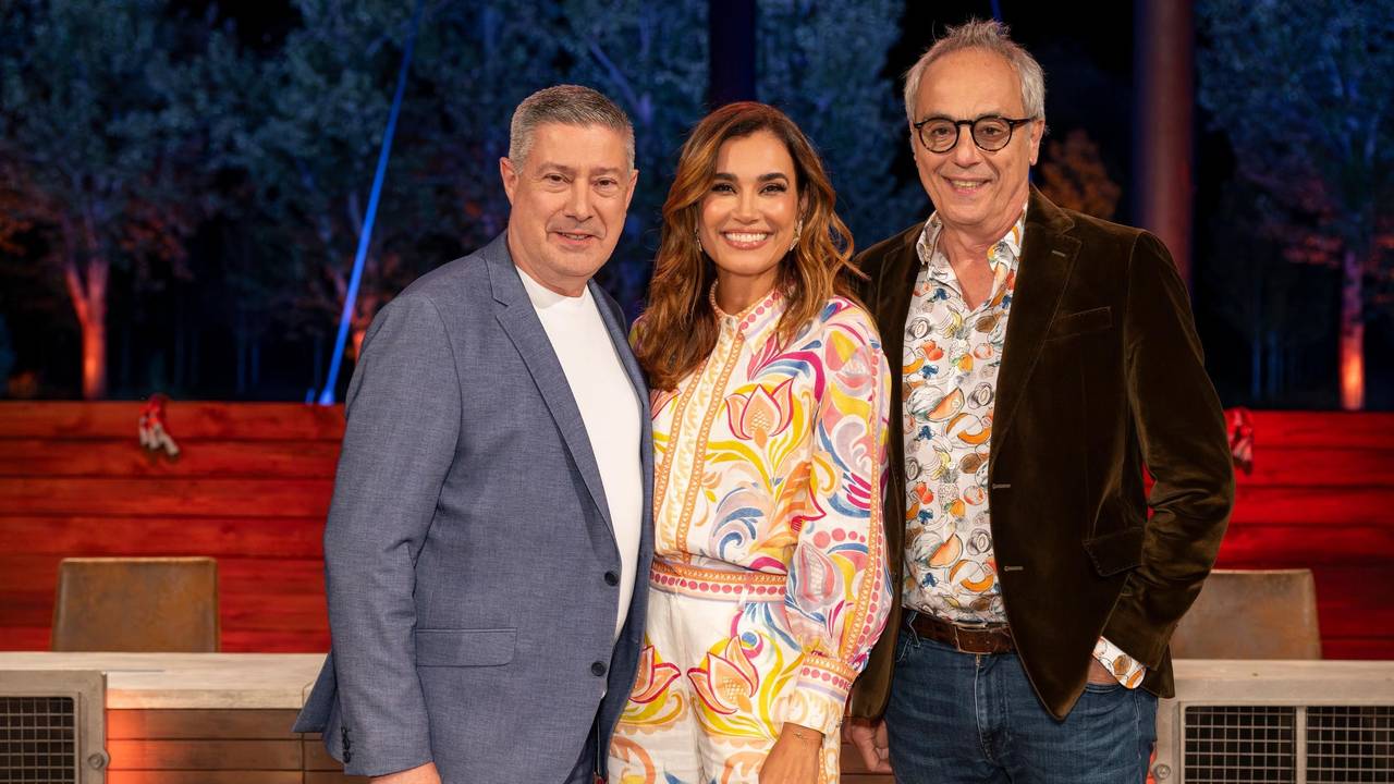 Joachim Llambi mit Jana Ina Zarrella und Christian Rach bei „Grill den Henssler“.