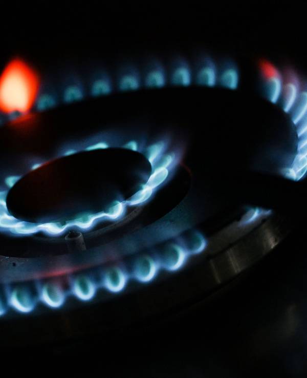 Flammen an einem Gasherd