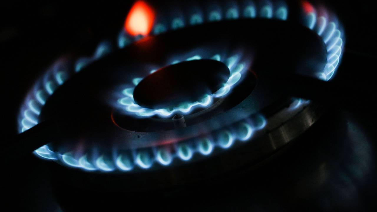 Flammen an einem Gasherd
