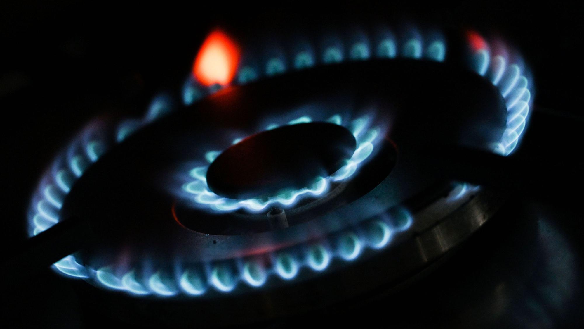Flammen an einem Gasherd