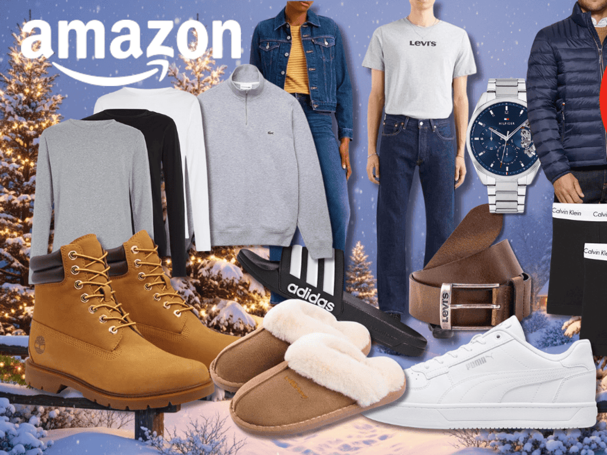 Mode von Timberland, adidas, Puma, Calvin Klein, Tommy Hilfiger, Levis u.v.m. vor einem winterlichen Hintergrund.