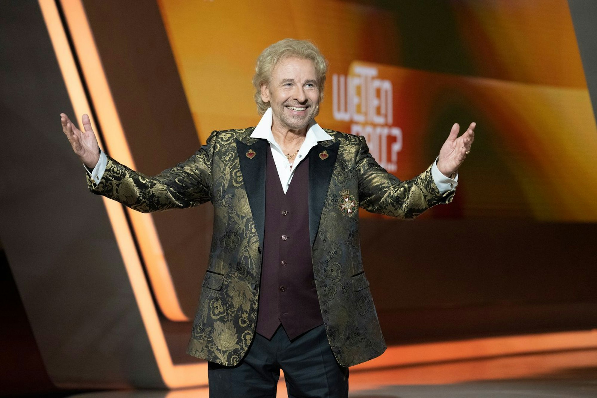 Bei „Wetten, dass ..?“ war Thomas Gottschalk in seinem Element. (Bild: ZDF / Sascha Baumann)