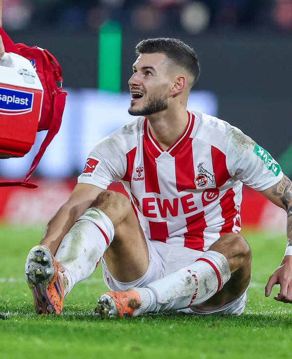 Tom Krauß (1. FC Köln) musste am 6. Dezember 2025 beim Spiel gegen den FC St. Pauli nach 82 Minuten verletzt runter.