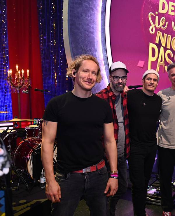 Die Band Kasalla im RTL-Studio bei „Denn sie wissen nicht, was passiert“.
