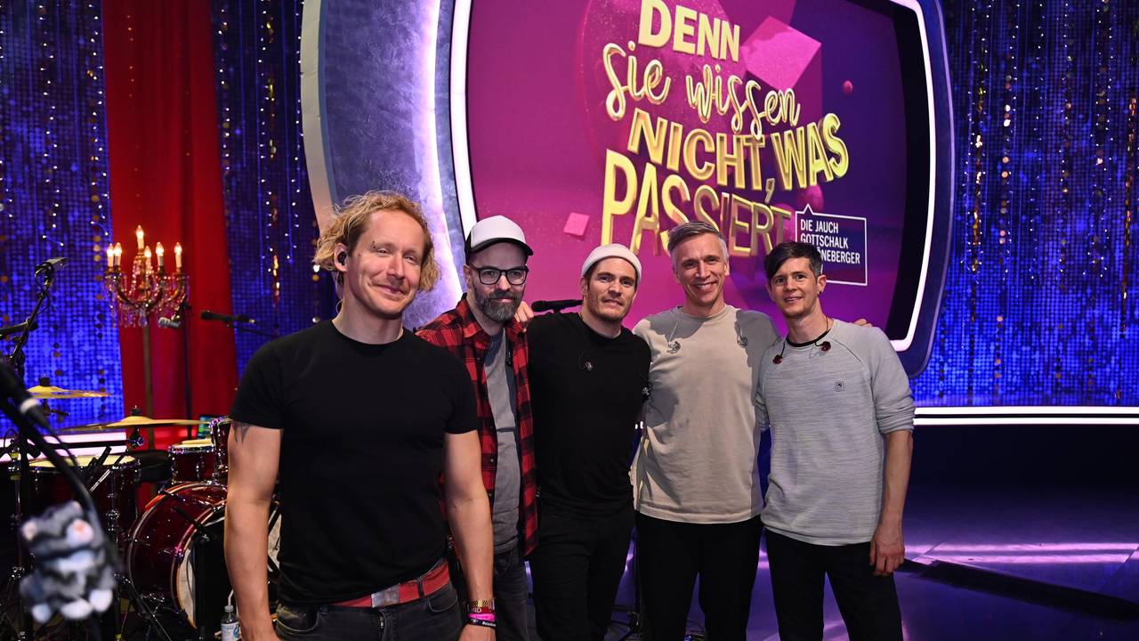 Die Band Kasalla im RTL-Studio bei „Denn sie wissen nicht, was passiert“.