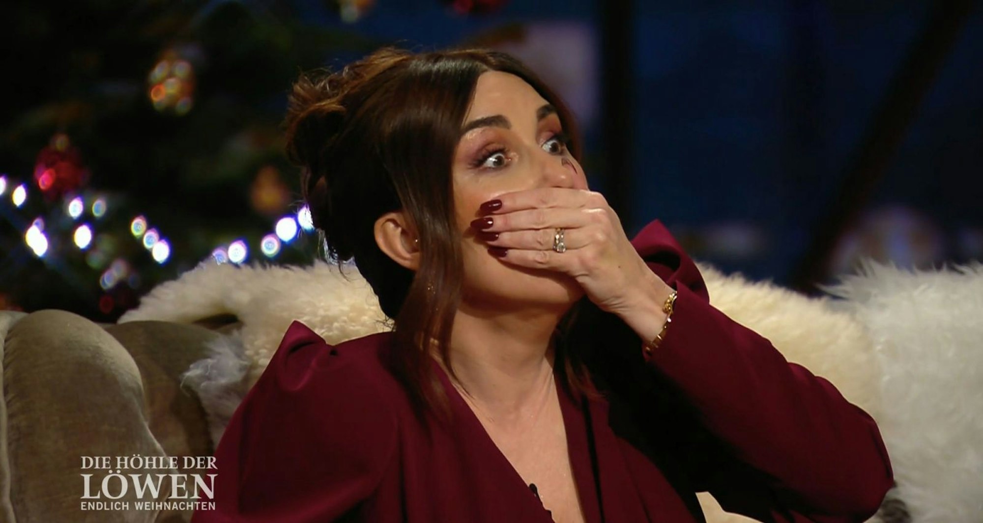 Auch Minuten nach dem Crash ist Judith Williams die Sorge noch anzusehen. (Bild: RTL/Screenshot)