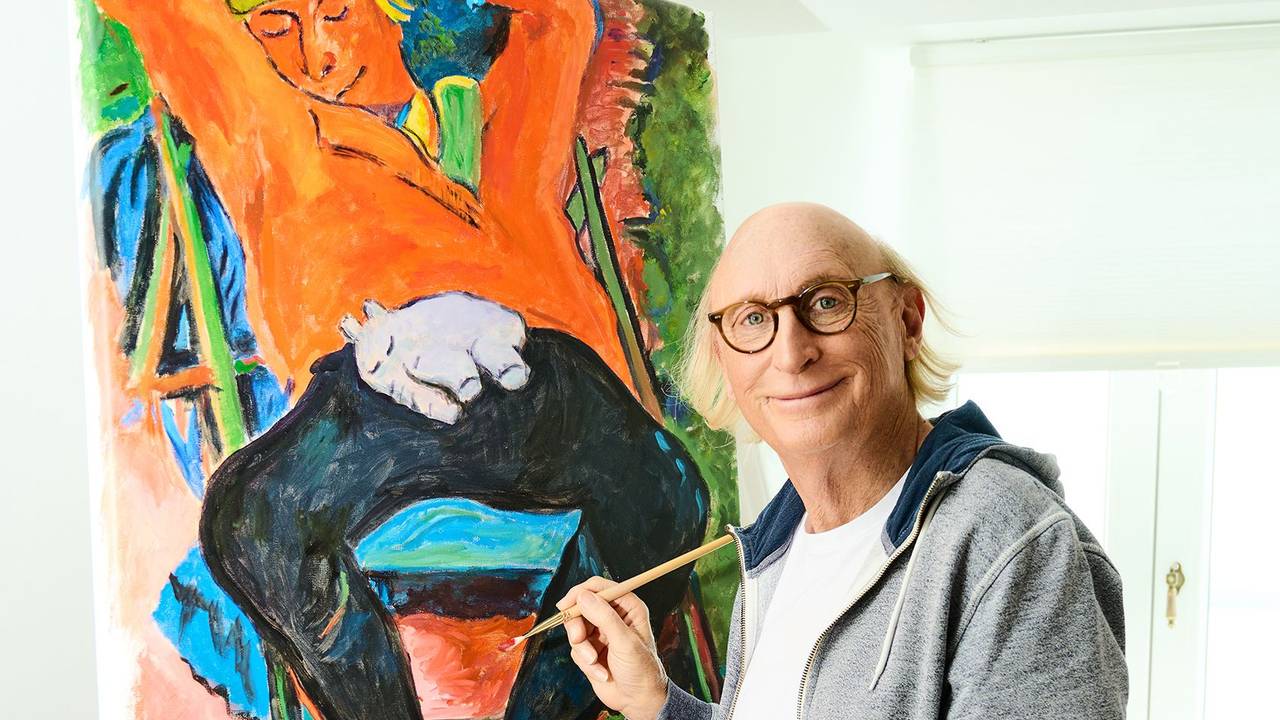 Komiker Otto Waalkes an der Staffelei