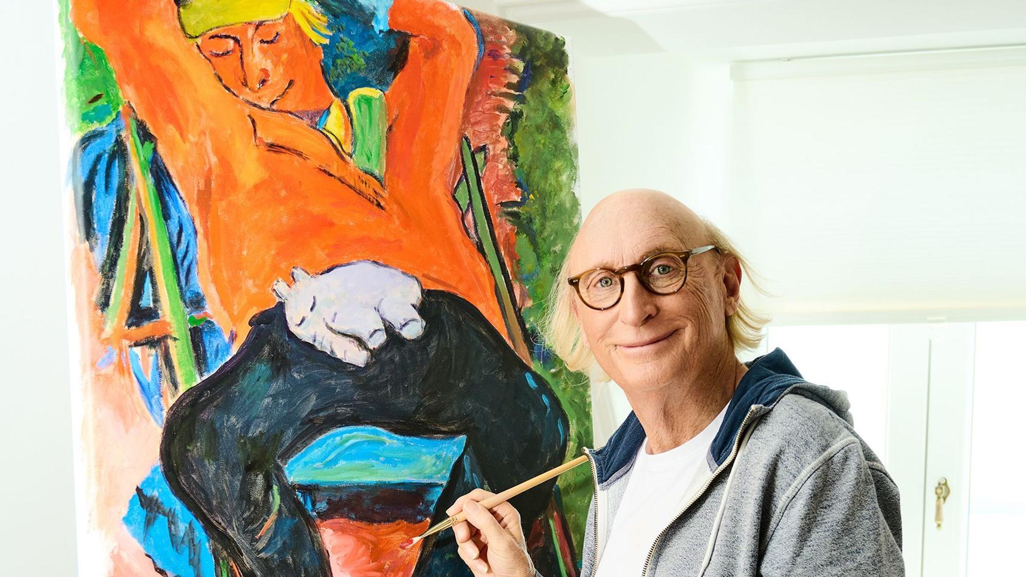 Komiker Otto Waalkes an der Staffelei