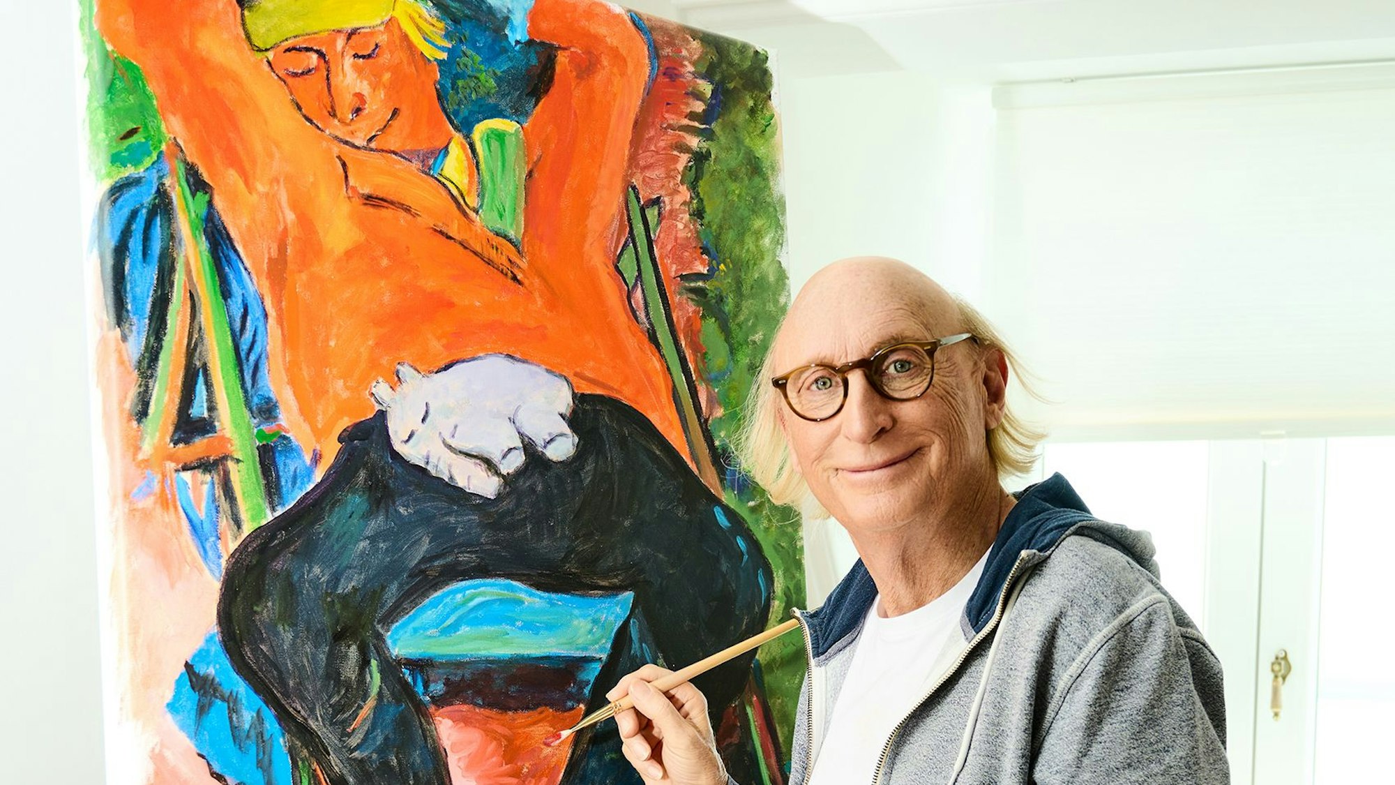 Komiker Otto Waalkes an der Staffelei