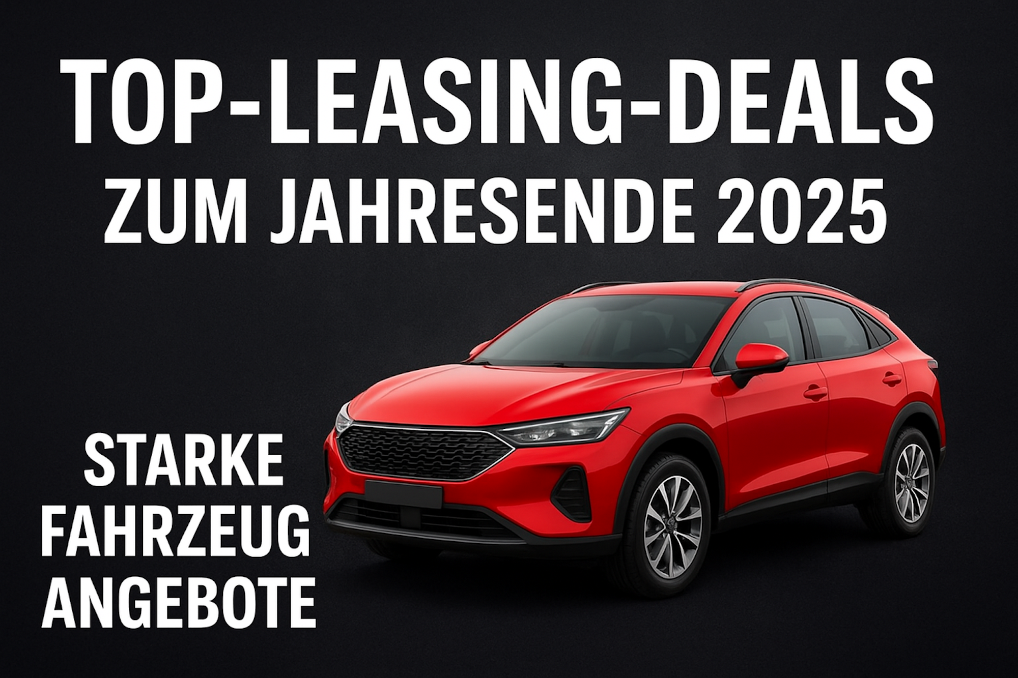 Rotes Auto mit schwarzem Hintergrund