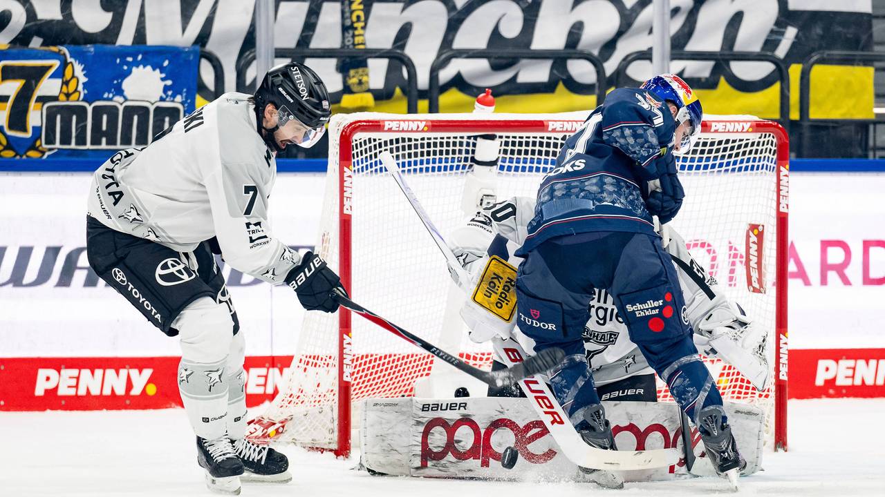 KEC-Keeper Janne Juvonen hielt auch in München stark. Am Ende verloren die Kölner Haie dennoch mit 1:2.
