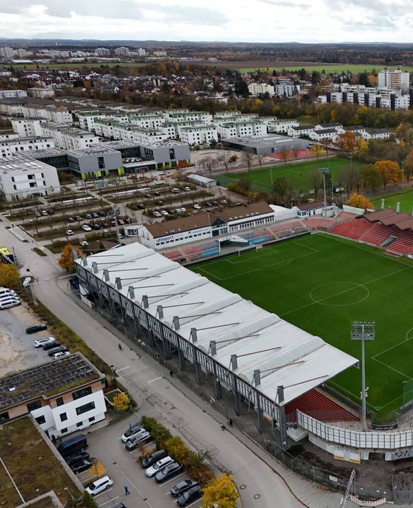 Ein Luftbild vom Sportpark Unterhaching.