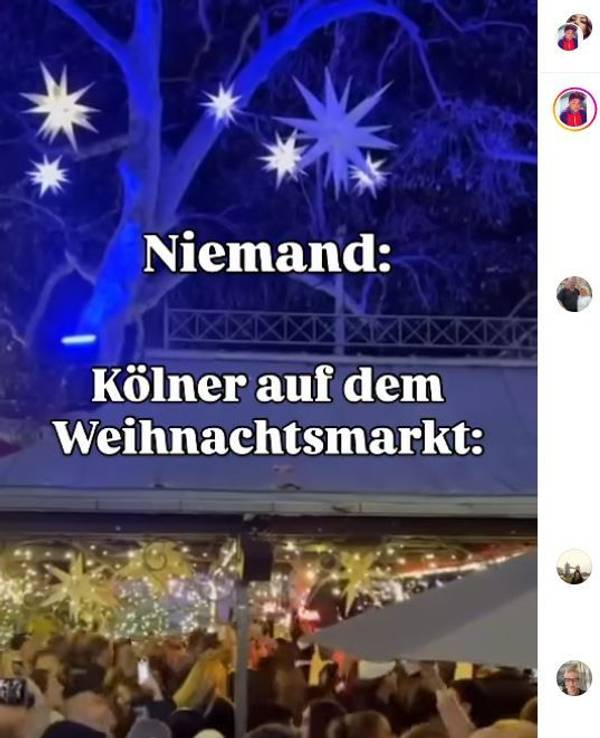 Ein Screenshot aus dem Video vom Kölner Weihnachtsmarkt am Neumarkt