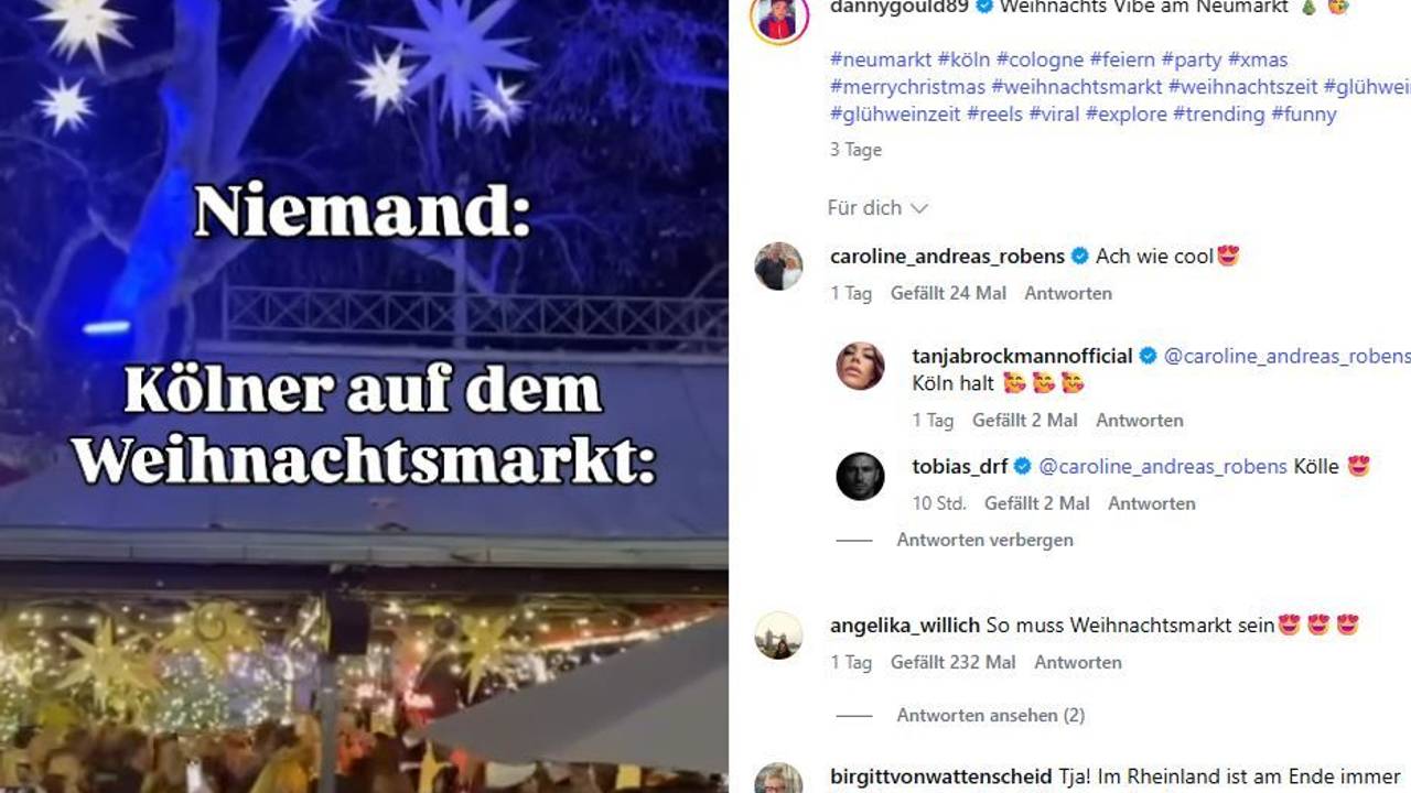 Ein Screenshot aus dem Video vom Kölner Weihnachtsmarkt am Neumarkt