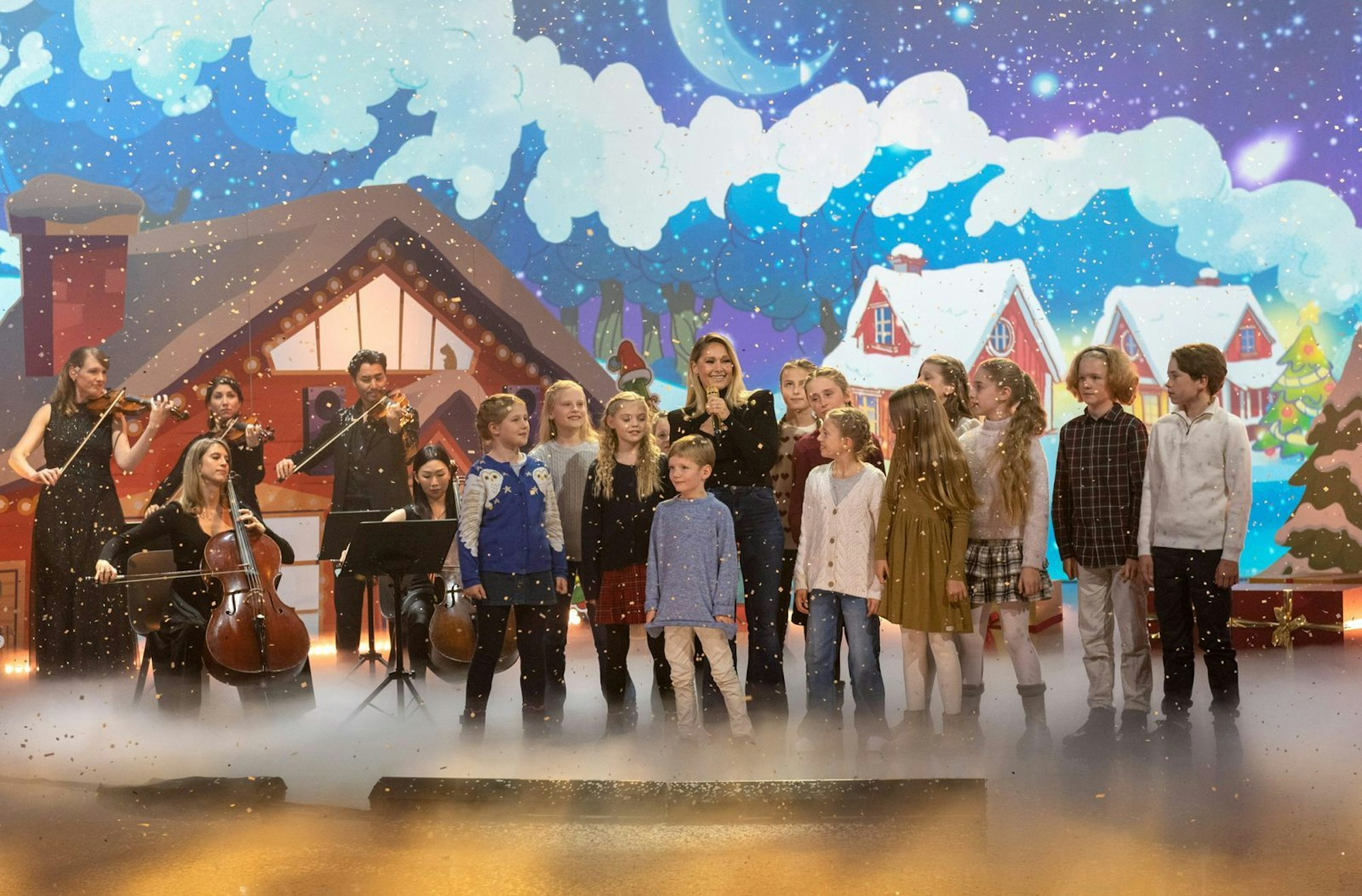 Helene Fischer trat mit dem Kinderchor „Blankenäschen“ auf. (Bild: NDR / Thorsten Jander)